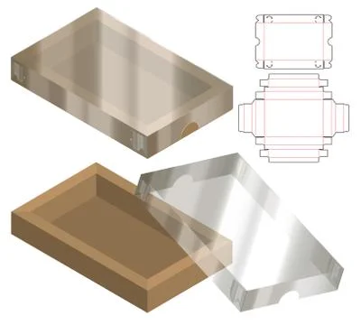Box packaging die cut template design. 3d mock-up Stock Illustration
