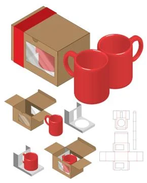 Box packaging die cut template design. 3d mock-up Stock Illustration