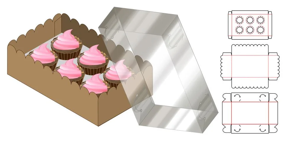 Box packaging die cut template design. 3d mock-up Stock Illustration