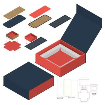 Box packaging die cut template design. 3d mock-up Stock Illustration