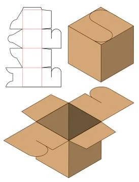 Box packaging die cut template design. 3d mock-up Stock Illustration