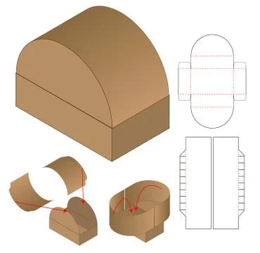 Box packaging die cut template design. 3d mock-up Stock Illustration