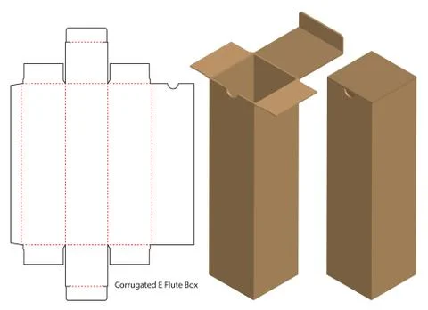 Box packaging die cut template design. 3d mock-up Stock Illustration