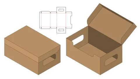 Box packaging die cut template design. 3d mock-up Stock Illustration