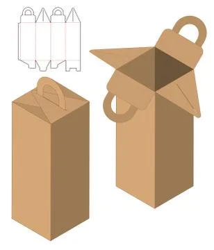 Box packaging die cut template design. 3d mock-up Stock Illustration