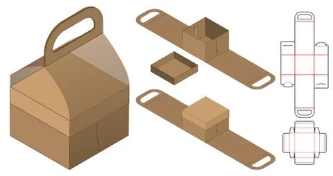 Box packaging die cut template design. 3d mock-up Stock Illustration