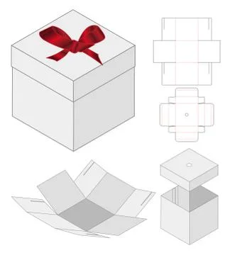 Box packaging die cut template design. 3d mock-up Stock Illustration
