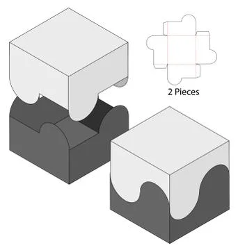 Box packaging die cut template design. 3d mock-up Stock Illustration