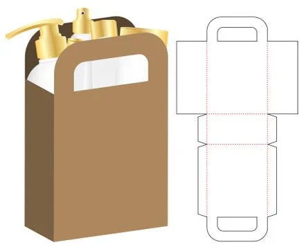 Box packaging die cut template design. 3d mock-up Stock Illustration