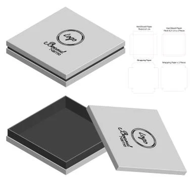 Box packaging die cut template design. 3d mock-up Stock Illustration