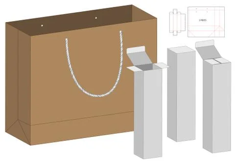 Box packaging die cut template design. 3d mock-up Stock Illustration