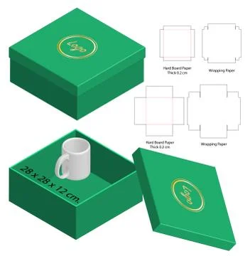 Box packaging die cut template design. 3d mock-up Stock Illustration
