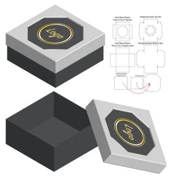 Box packaging die cut template design. 3d mock-up Stock Illustration