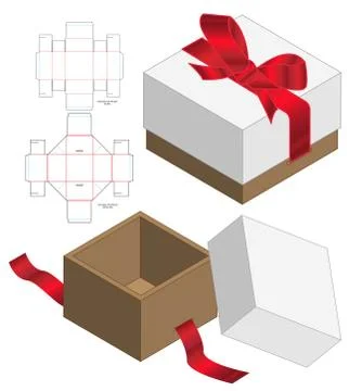 Box packaging die cut template design. 3d mock-up Stock Illustration