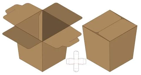 Box packaging die cut template design. 3d mock-up Stock Illustration