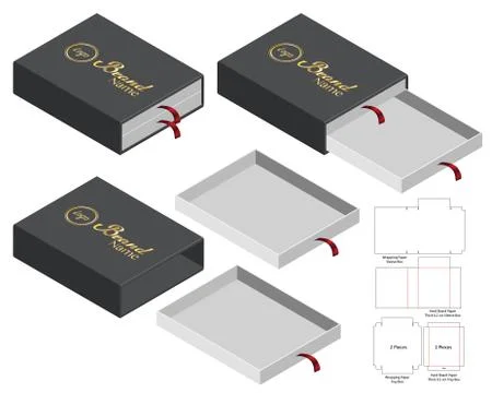 Box packaging die cut template design. 3d mock-up Stock Illustration