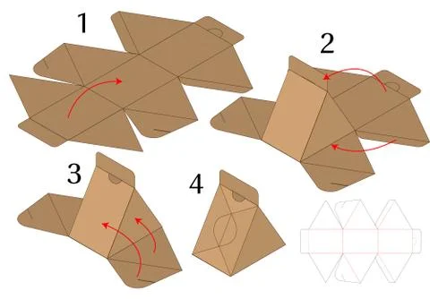 Box packaging die cut template design. 3d mock-up Stock Illustration