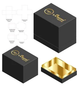 Box packaging die cut template design. 3d mock-up Stock Illustration