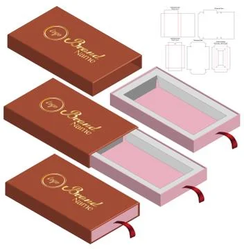 Box packaging die cut template design. 3d mock-up Stock Illustration