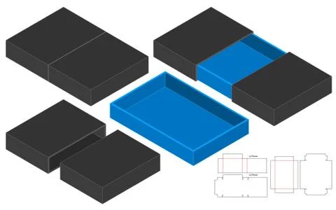 Box packaging die cut template design. 3d mock-up Stock Illustration