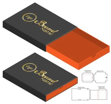 Box packaging die cut template design. 3d mock-up Stock Illustration