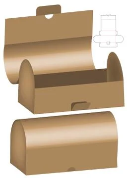 Box packaging die cut template design. 3d mock-up 스톡 일러스트