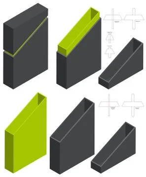 Box packaging die cut template design. 3d mock-up Stock Illustration