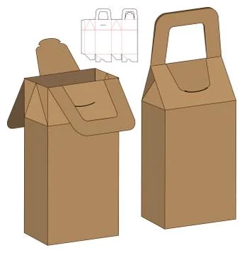 Box packaging die cut template design. 3d mock-up Stock Illustration