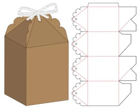 Box packaging die cut template design. 3d mock-up Stock Illustration
