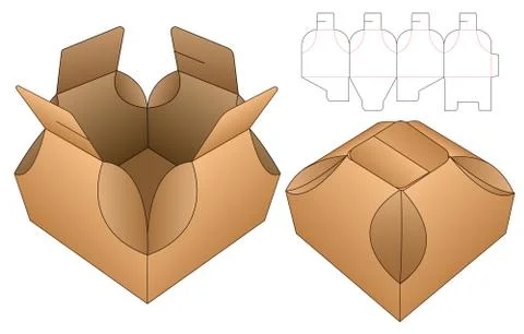 Box packaging die cut template design. 3d mock-up Stock Illustration