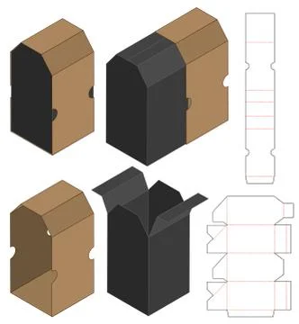 Box packaging die cut template design. 3d mock-up Stock Illustration
