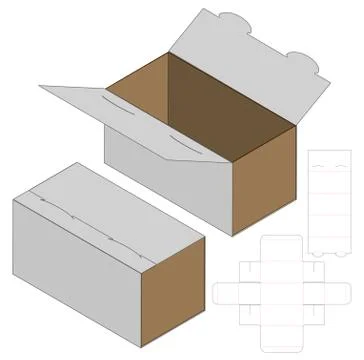 Box packaging die cut template design. 3d mock-up Stock Illustration