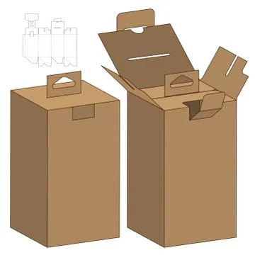 Box packaging die cut template design. 3d mock-up Stock Illustration