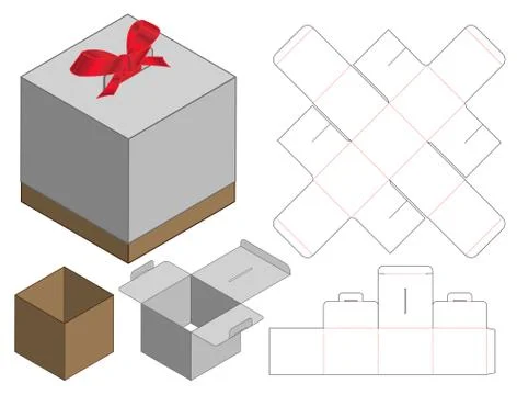 Box packaging die cut template design. 3d mock-up Stock Illustration