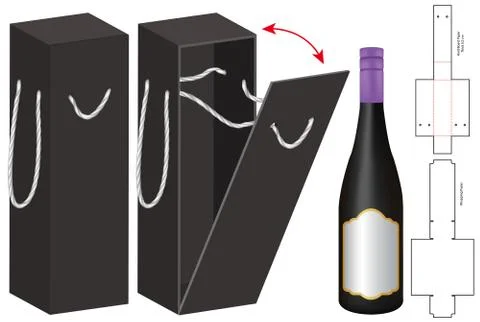 Box packaging die cut template design. 3d mock-up Stock Illustration
