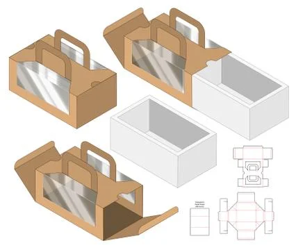 Box packaging die cut template design. 3d mock-up Stock Illustration