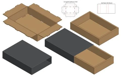 Box packaging die cut template design. 3d mock-up Stock Illustration