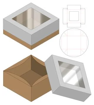 Box packaging die cut template design. 3d mock-up Stock Illustration