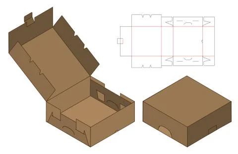 Box packaging die cut template design. 3d mock-up Stock Illustration