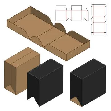 Box packaging die cut template design. 3d mock-up Stock Illustration