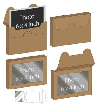 Box packaging die cut template design. 3d mock-up Stock Illustration