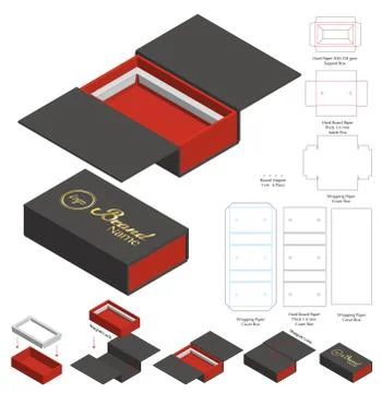 Box packaging die cut template design. 3d mock-up Stock Illustration