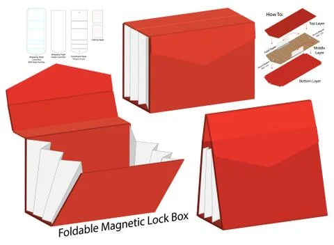 Box packaging die cut template design. 3d mock-up Stock Illustration