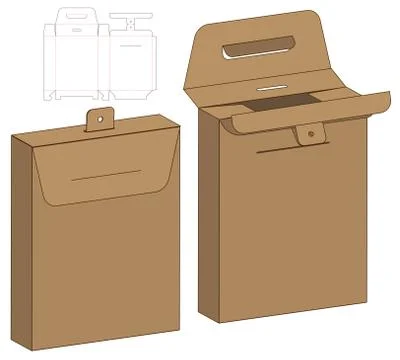 Box packaging die cut template design. 3d mock-up Stock Illustration