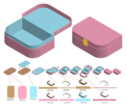 Box packaging die cut template design. 3d mock-up Stock Illustration