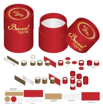 Box packaging die cut template design. 3d mock-up Stock Illustration