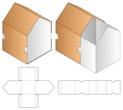 Box packaging die cut template design. 3d mock-up Illustrazione stock