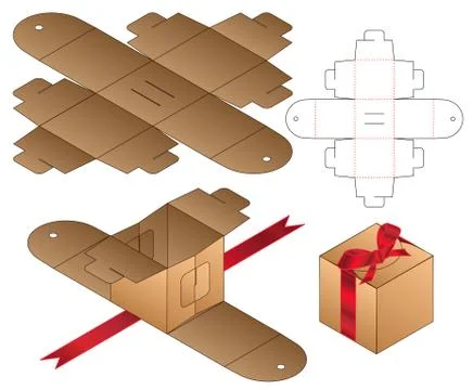 Box packaging die cut template design. 3d mock-up Stock Illustration
