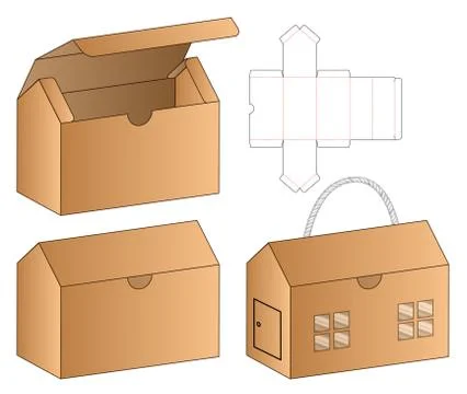 Box packaging die cut template design. 3d mock-up Stock Illustration