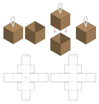 Box packaging die cut template design. 3d mock-up Stock Illustration